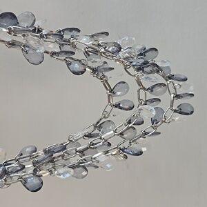 Cookie Lee Necklace Elegant Silver and Gray Multi-Layer